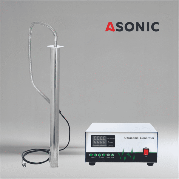 ASONIC IND-ROD индустриален ултразвуков преобразувател с пръчка, високопроизводителен аксесоар за мощно и равномерно почистване в големи резервоари.