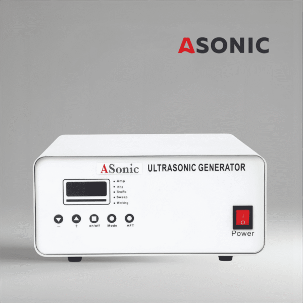 ASONIC генератор за ултразвукови почистващи системи, с издръжлива конструкция, осигуряваща постоянна ултразвукова енергия.