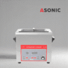 ASONIC 4L ултразвуков почистващ уред с капак от неръждаема стомана, предназначен за професионална промишлена употреба.