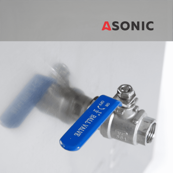 ASONIC IND-400 ултразвуков почистващ уред, компактен промишлен резервоар за почистване на малки до средни части в работилници и лаборатории.