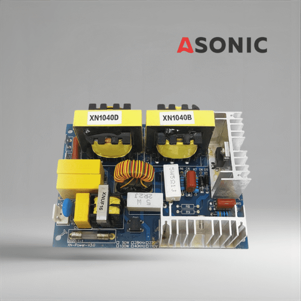 ASONIC PROmodel PCB 120W 28kHz, индустриална платка за ултразвукови почистващи устройства, осигуряваща стабилна честота и производителност.