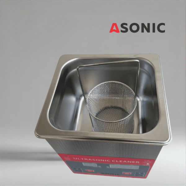 ASONIC кръгла кошница от неръждаема стомана с дръжка за ултразвуково почистване