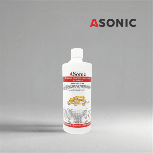 ASONIC AS-JEW-1 ултразвуков препарат за почистване на бижута, бутилка от 1 л за деликатни златни, сребърни и скъпоценни камъни.